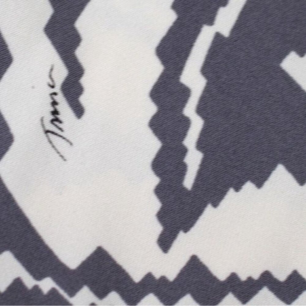 Trina Turk Women Zebra Dress Silk Size 2 Gray Cream Short Sleeve Shift Belted - Picture 9 of 12